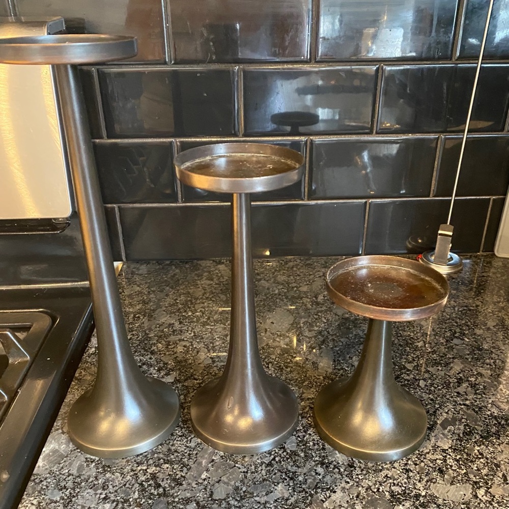 Crate and Barrel pilar candles